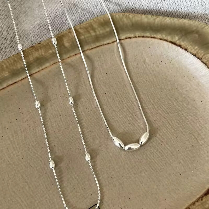 925 pure silver minimalist style pendant necklace